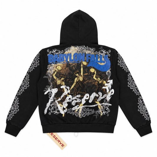Reserve | Babylon Zip Up Hoodie - Black