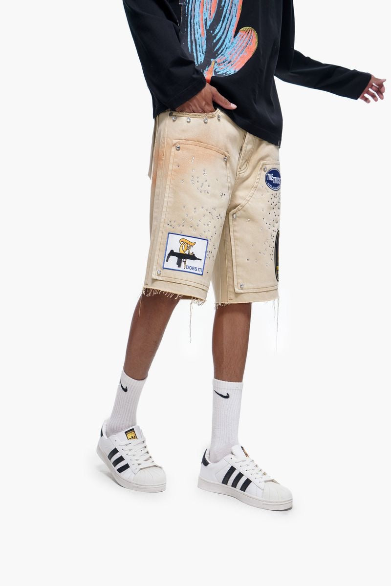 Trnchs | Operater Khaki Shorts - Khaki Wash