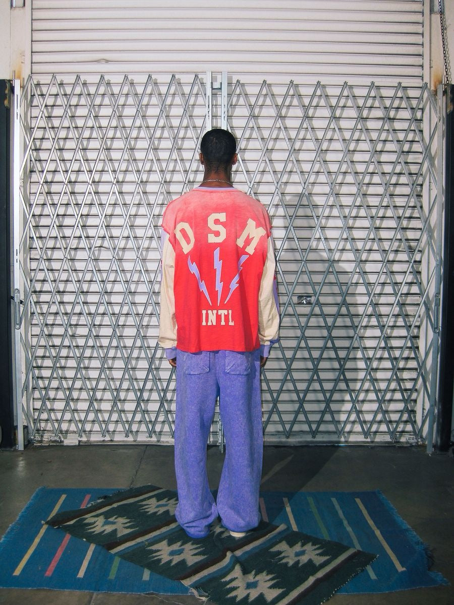 Diet Starts Monday | Bolt Panel Long Sleeve-Red/Purple