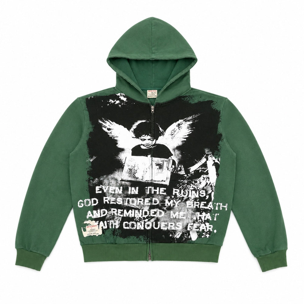 Reserve | 777 Zip Up Hoodie - Green