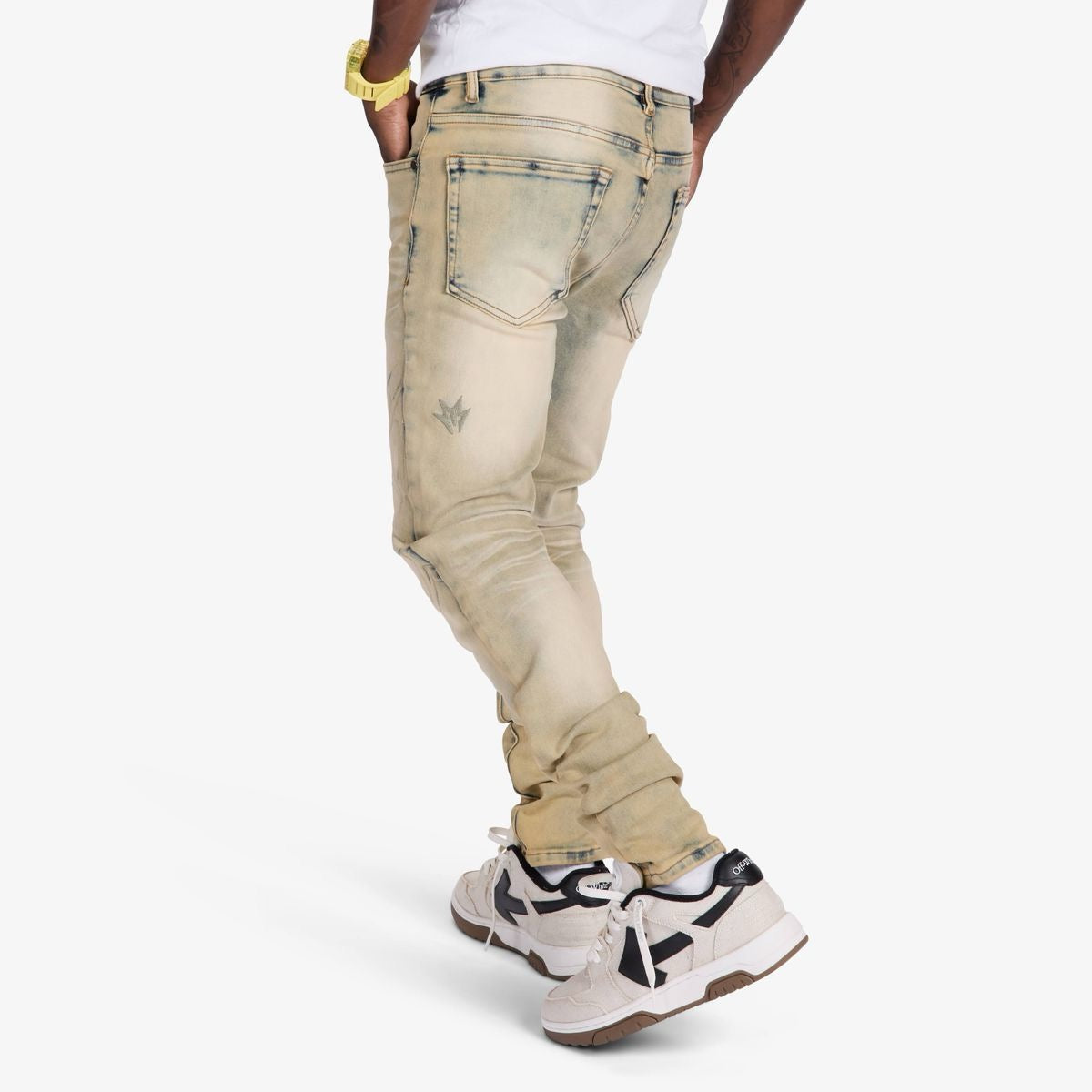 Melee | Musashi Embossed Skinny Jeans - Dark Wheat
