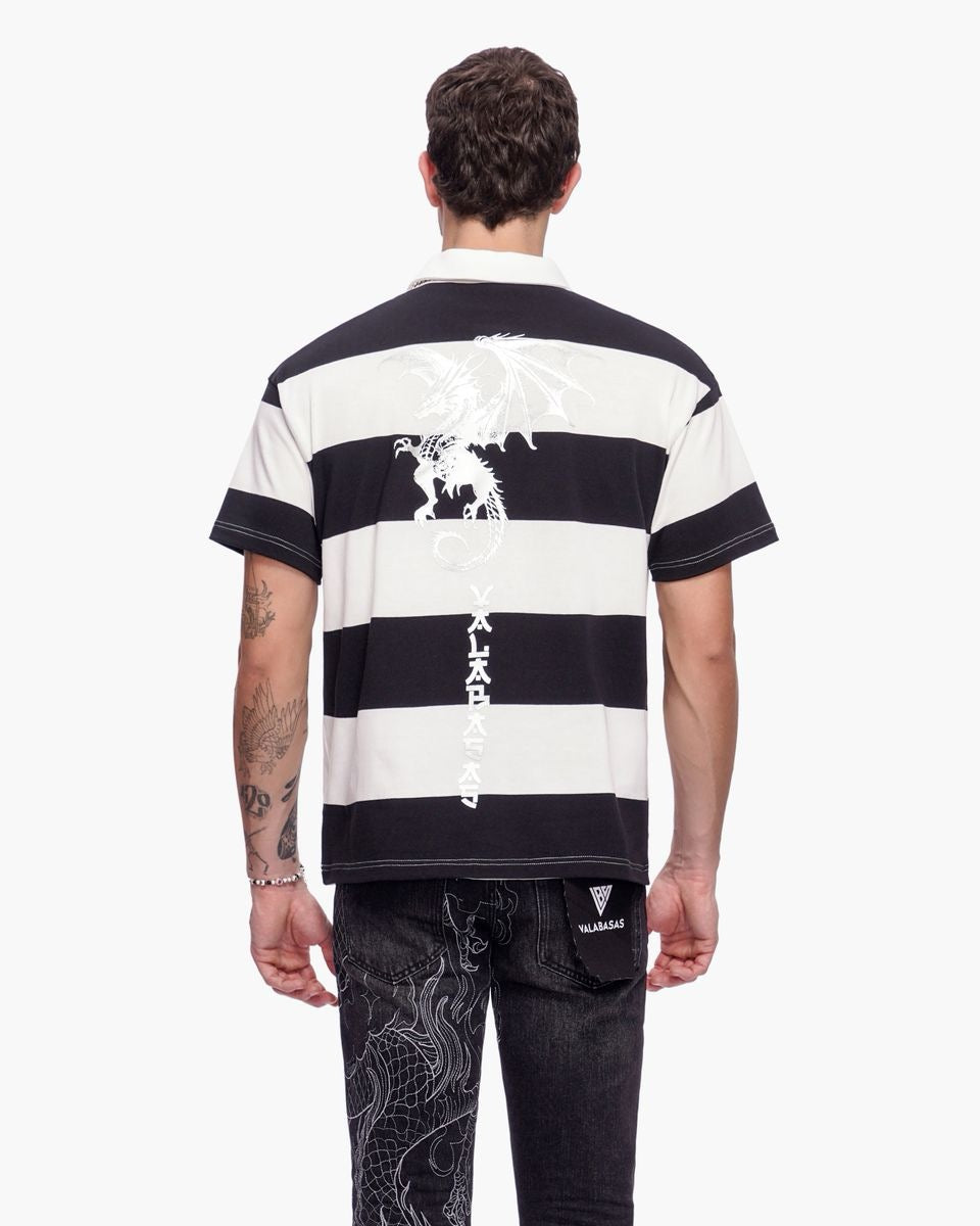 Valabasas | Kaiju Polo Tee - Black/White/Silver