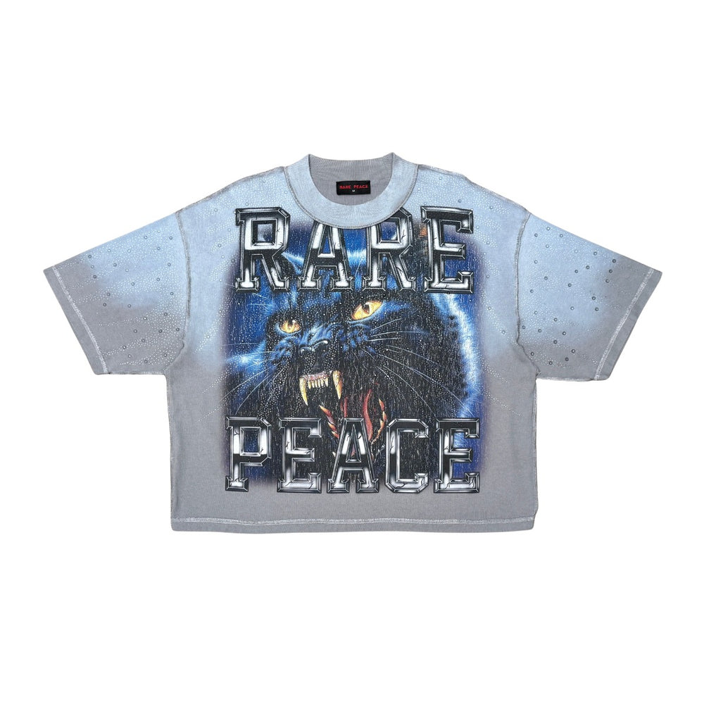 Rare Peace | Black Panther Cropped Tee - Grey