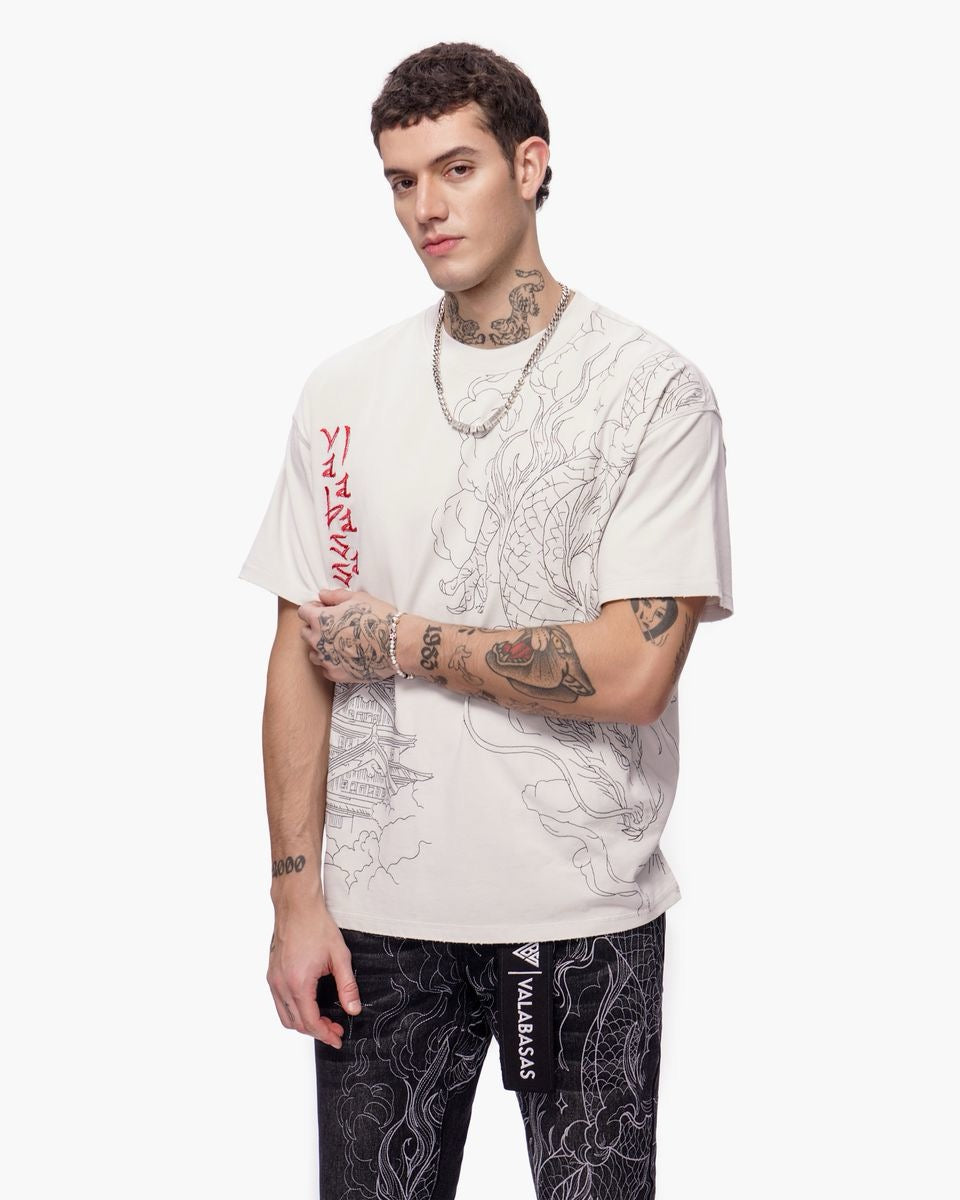 Valabasas | Mist Temple Tee - Washed White