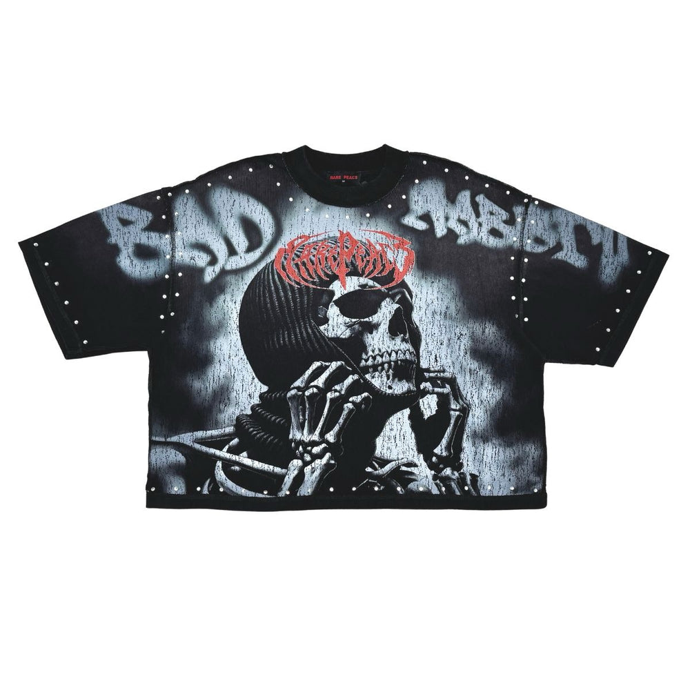 Rare Peace | Washed Heavy Cropped Tee - Black