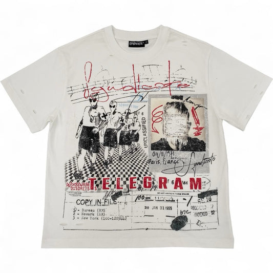 The Syndicate | Telegram Tee - White