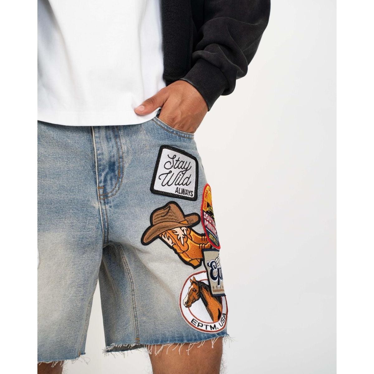 EPTM | Canyon Patchwork Jorts - Blue