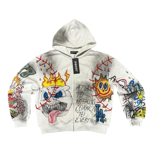 The Syndicate | Attached Hoodie - White