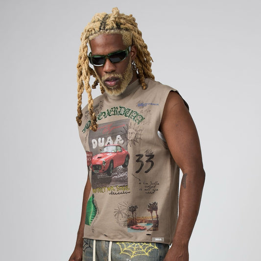 Duaa | So Cal Cut Off Tee - Grey