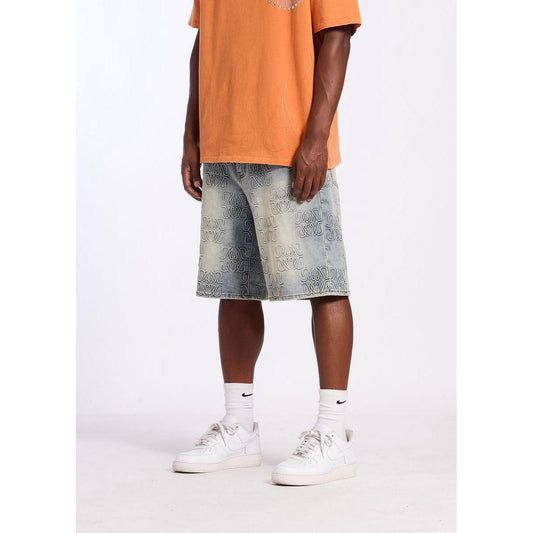 Memory Lane | Monogram Denim Short - Blue Rinse