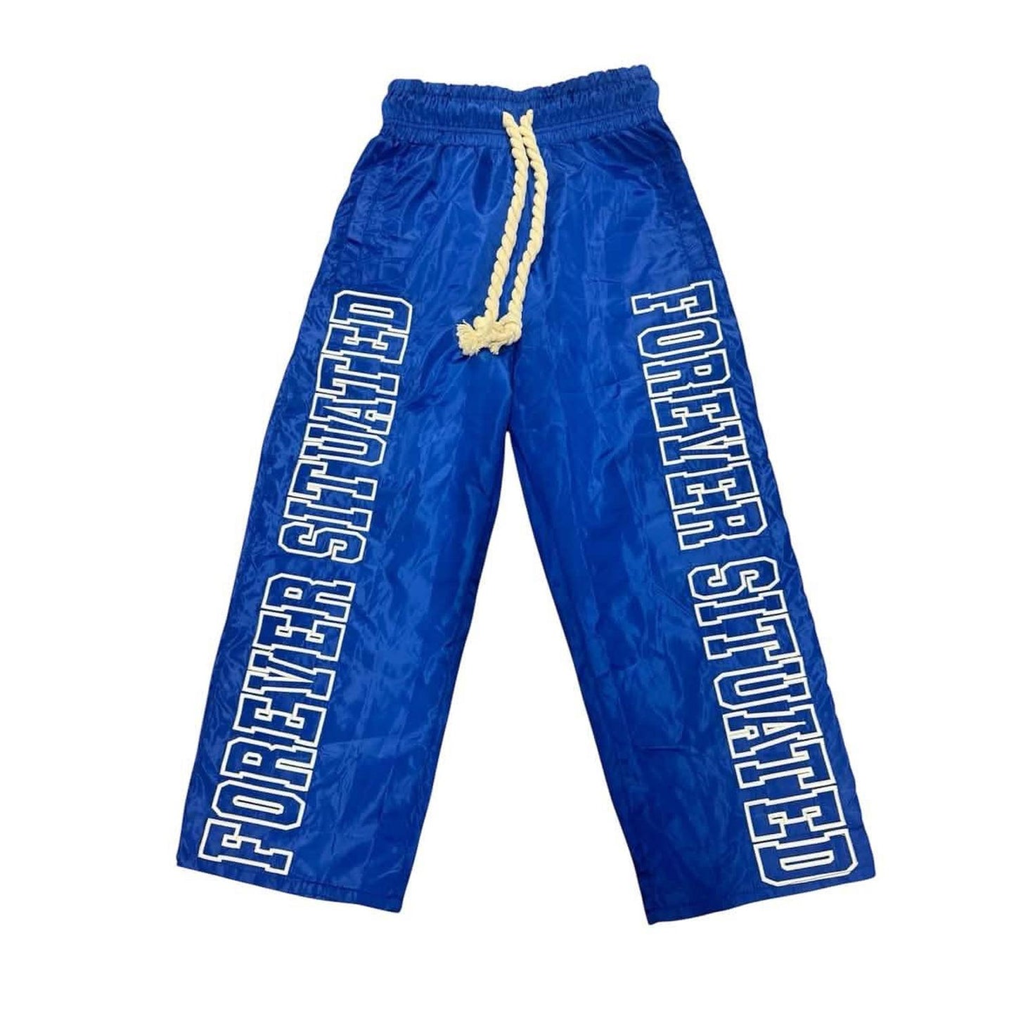Forever Situated | Nylon Track Pants - Blue