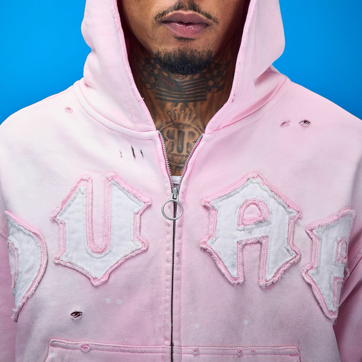 Duaa | 33 Pink Zip Up Hoodie - Pink