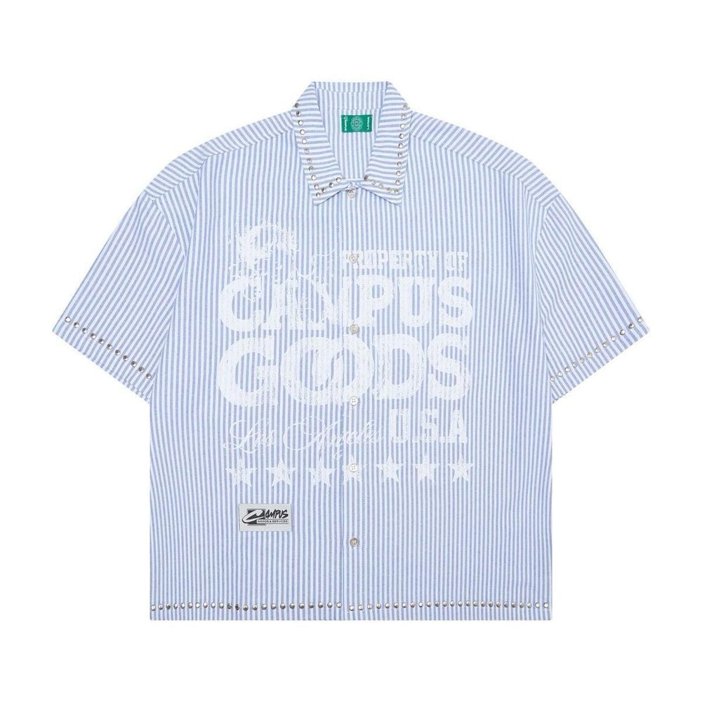 Campus | Seraph Stripe Button-Up - Blue