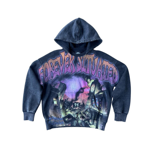 Forever Situated Reality Crashes Crew Hoodie — 6 Rings Boutique