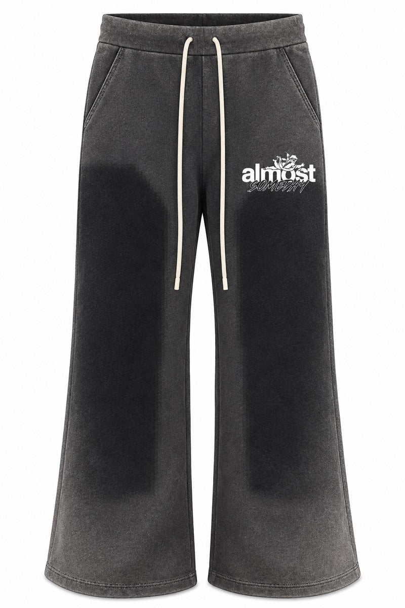 Almost Someday | Enemies Flare Sweatpants - Black Wash