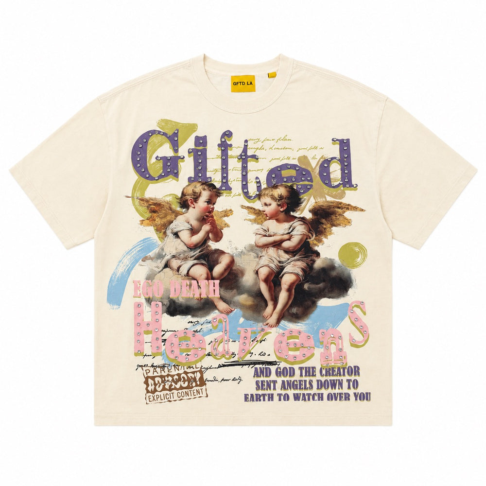 GFTD LA | Ego Death Rhinestone Tee - Cream