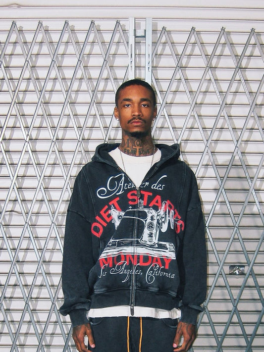 Diet Starts Monday | Atelier Zip Up Hoodie - Vintage Black