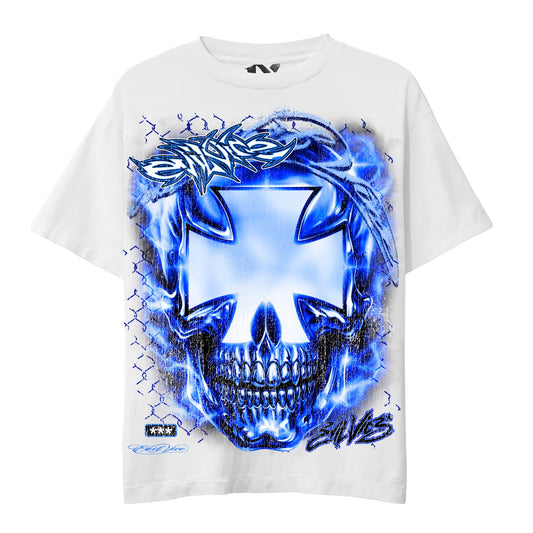 Evil Vice | Chrome Cross Tee - White