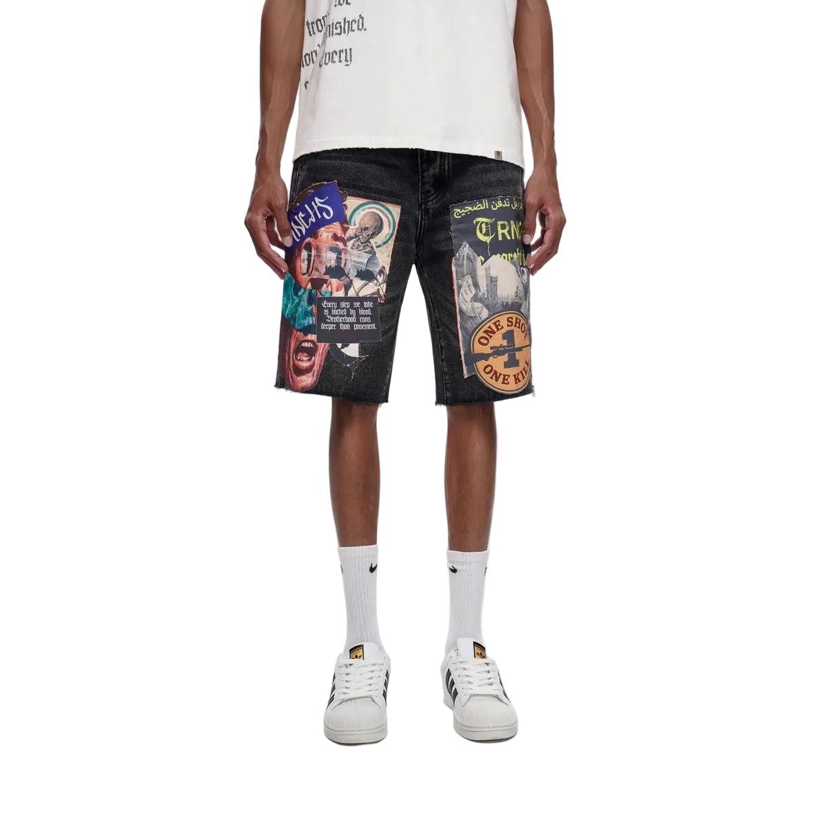 Trnchs | Collage Denim Jorts - Black Wash
