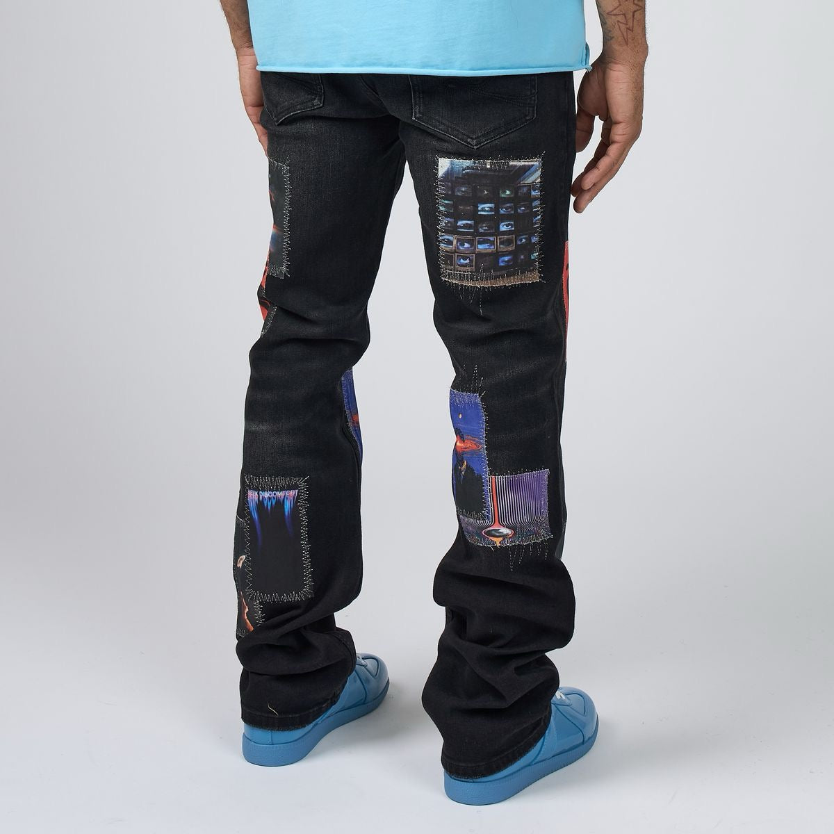 Duaa | Dreams Stacked Pants - Blue