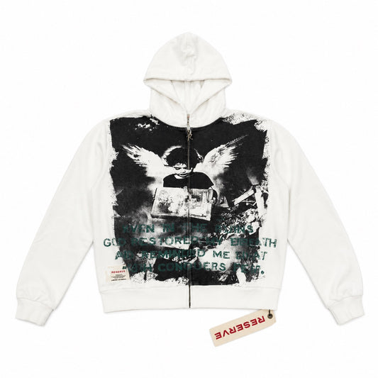 Reserve | 777 Zip Up Hoodie - White