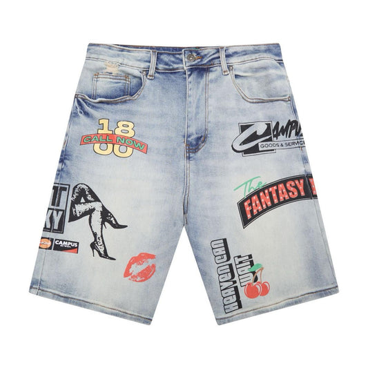 Campus | Vice Denim Jorts - Light Blue