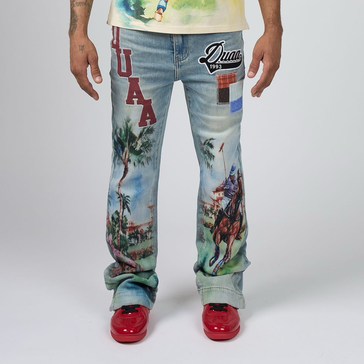 Duaa | Boss Stacked Pants - Blue