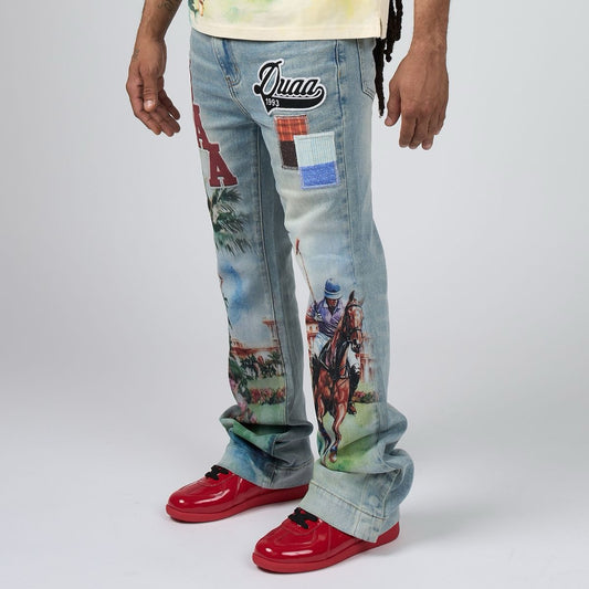 Duaa | Boss Stacked Pants - Blue