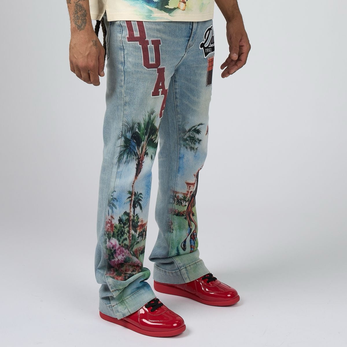 Duaa | Boss Stacked Pants - Blue