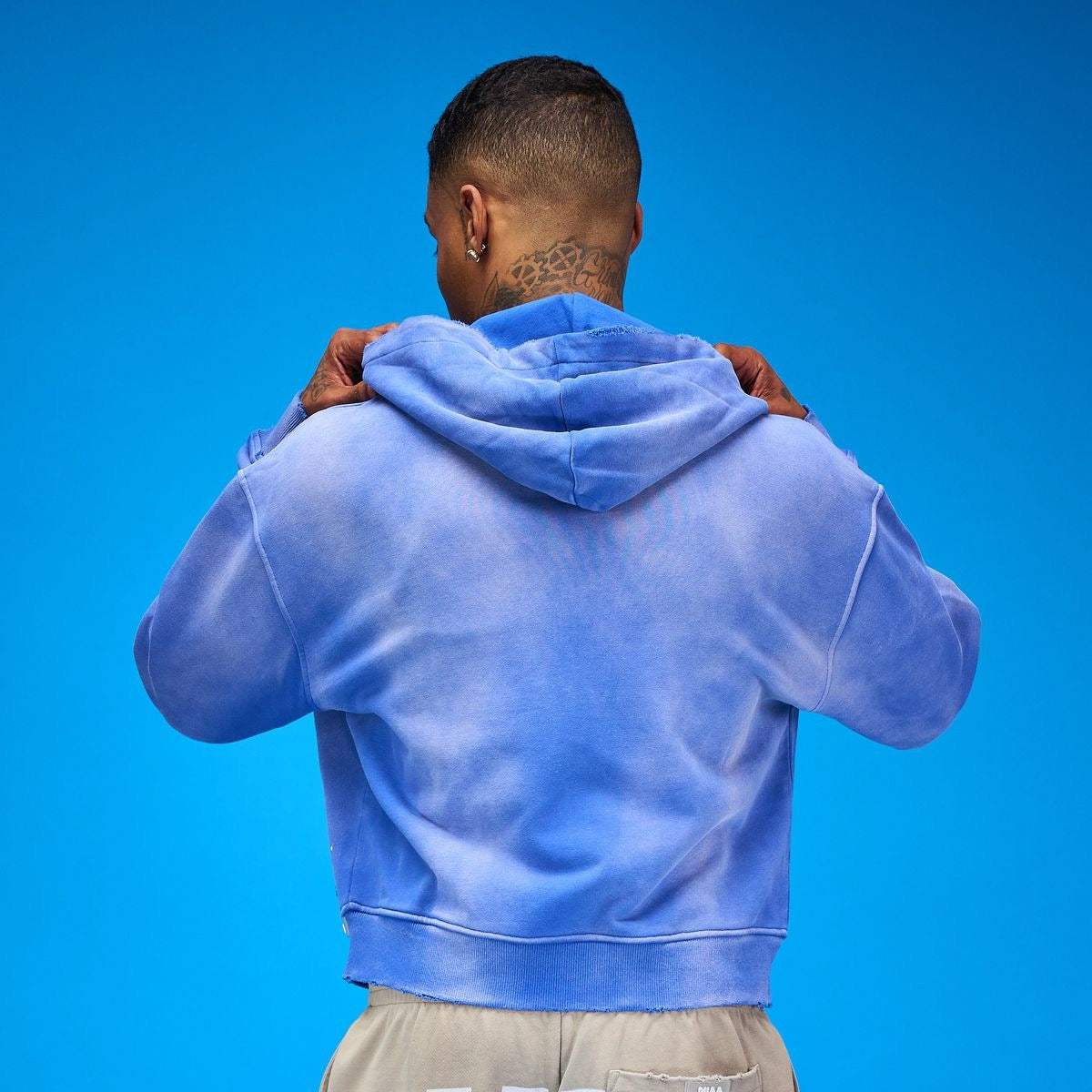 Duaa | 33 Royal Zip Up Hoodie - Royal Blue Wash