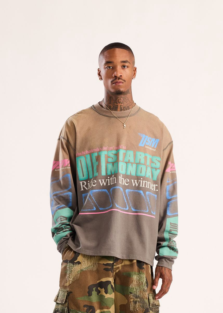 Diet Starts Monday | Winners Long Sleeve - Vintage Black