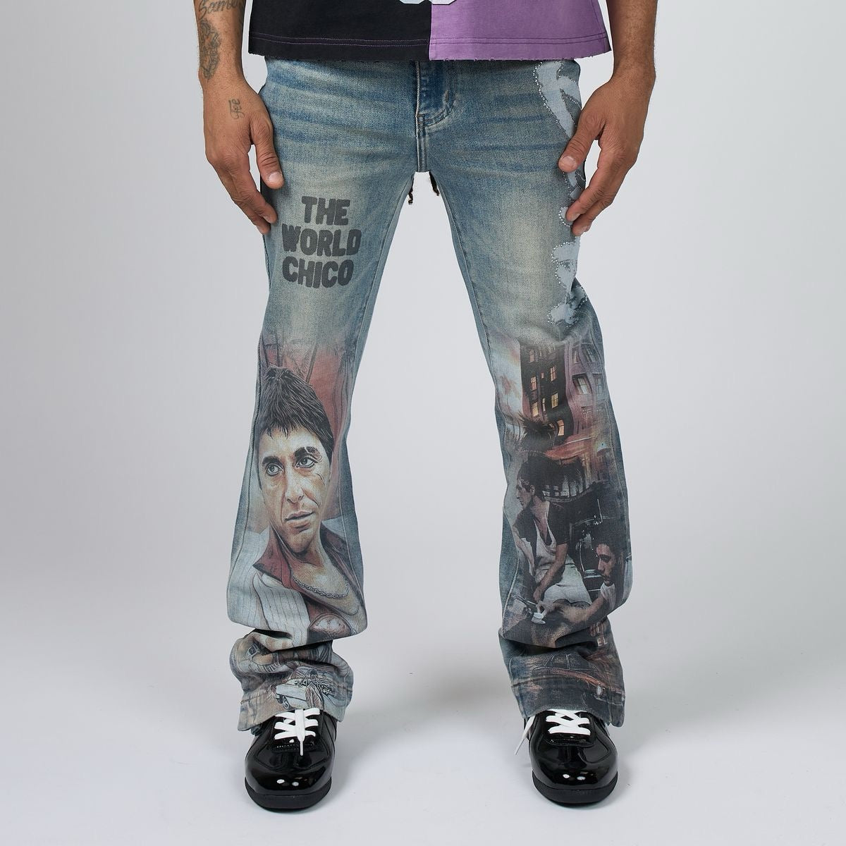 Duaa | Chico Stacked Pants - Blue