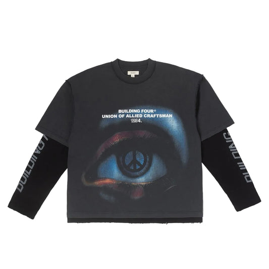 BLDG4 | Joisted Long Sleeve Tee - Black Wash