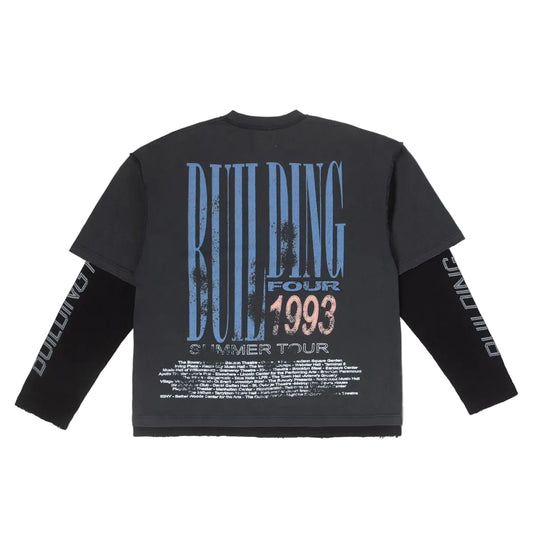 BLDG4 | Joisted Long Sleeve Tee - Black Wash