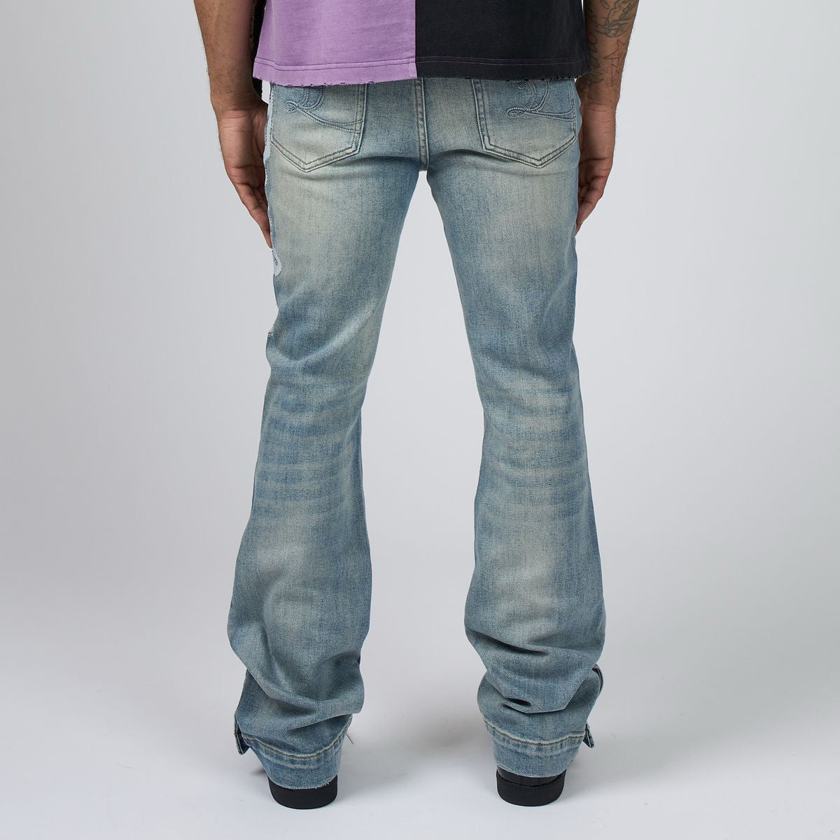 Duaa | Chico Stacked Pants - Blue