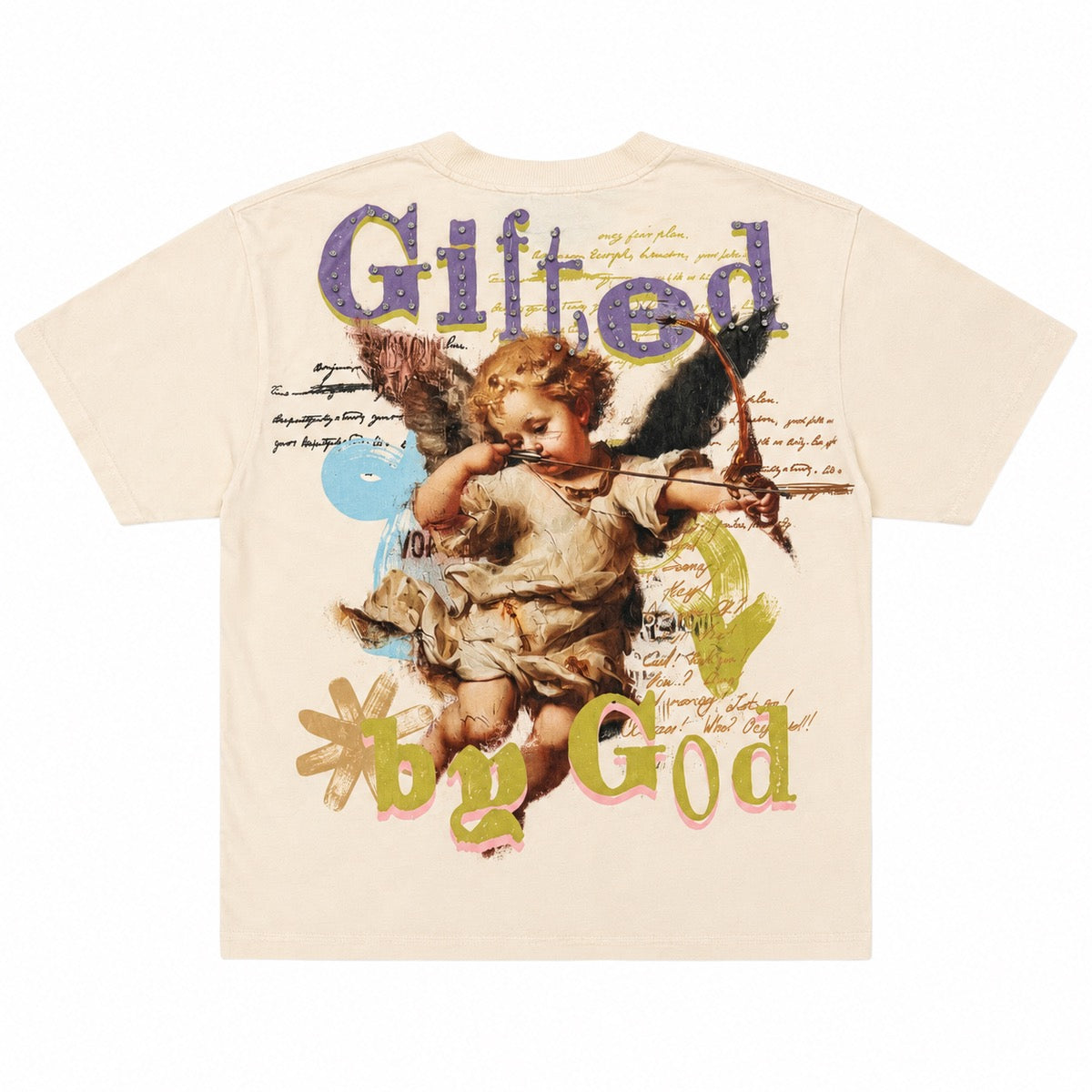 GFTD LA | Ego Death Rhinestone Tee - Cream