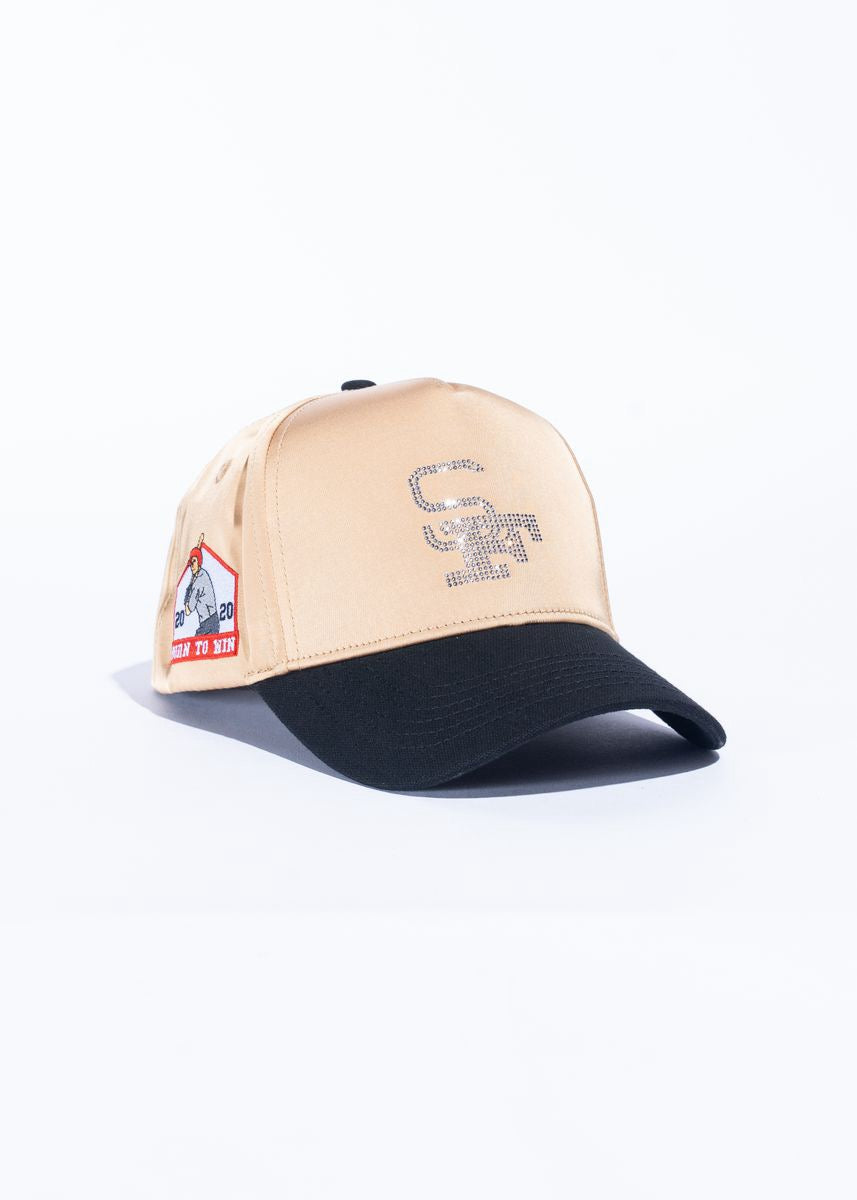 Reference | 9iants Crystals Hat - Tan Satin