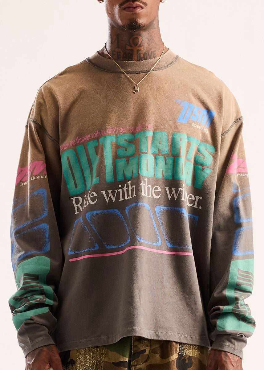 Diet Starts Monday | Winners Long Sleeve - Vintage Black