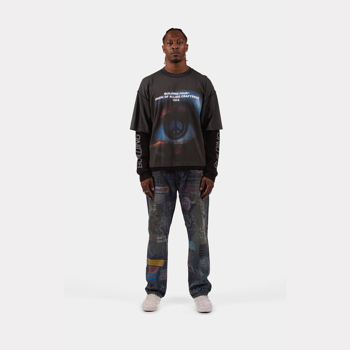 BLDG4 | Joisted Long Sleeve Tee - Black Wash