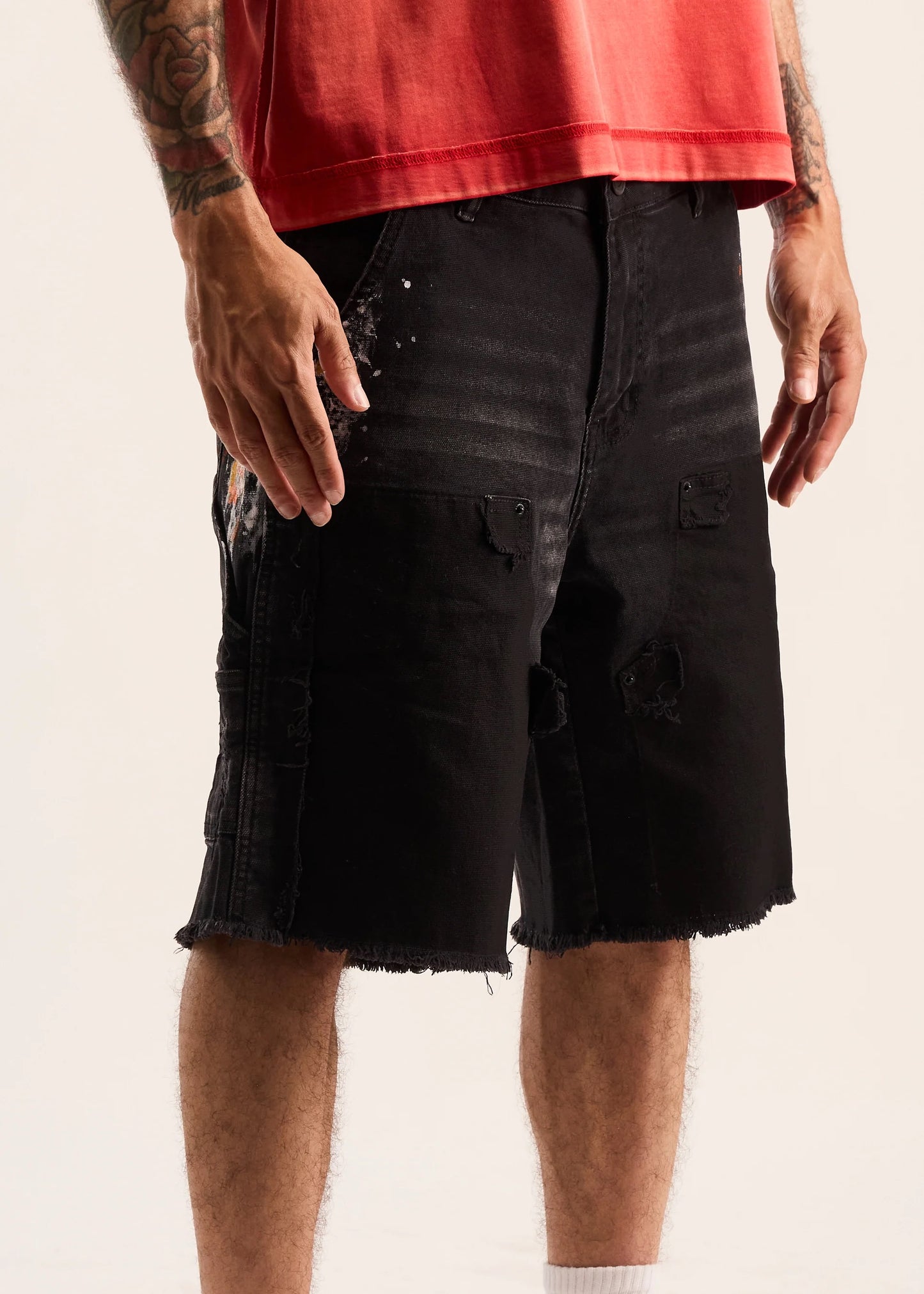 Embellish | Hart Jorts - Black Spray Paint