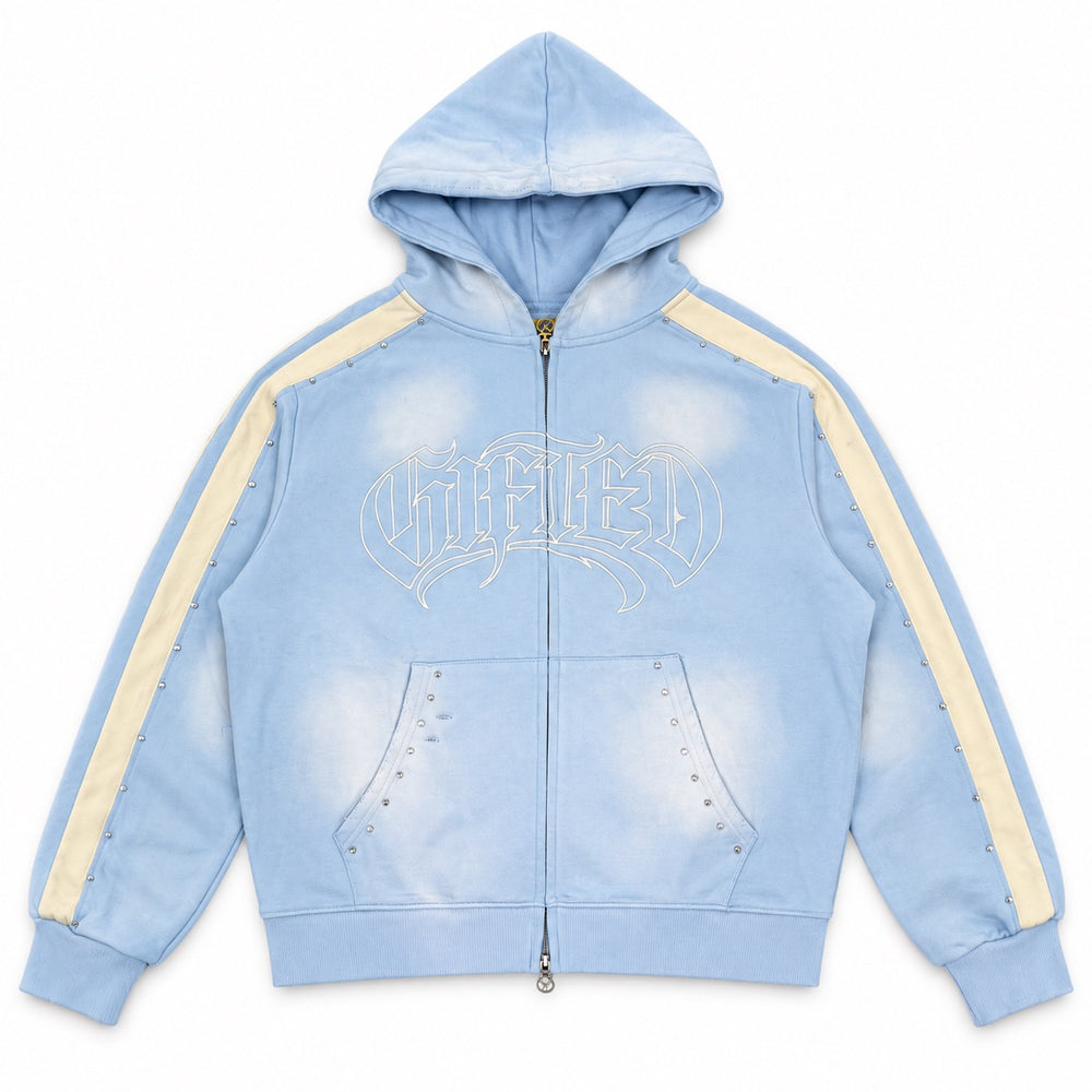 GFTD LA | Players Zip Up Hoodie - Baby Blue