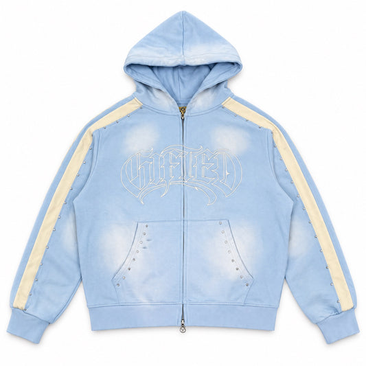 GFTD LA | Players Zip Up Hoodie - Baby Blue