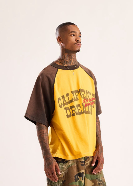 Diet Starts Monday | California Dreamin Tee - Vintage Black/Yellow