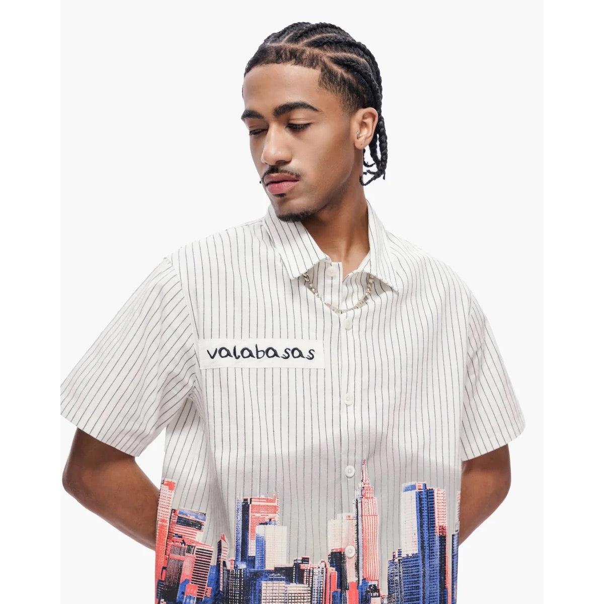 Valabasas | Leave Town Pin-Striped - White