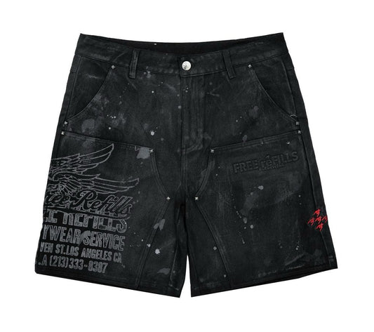 Free Refills | Service Grunge Carpenter Shorts - Black