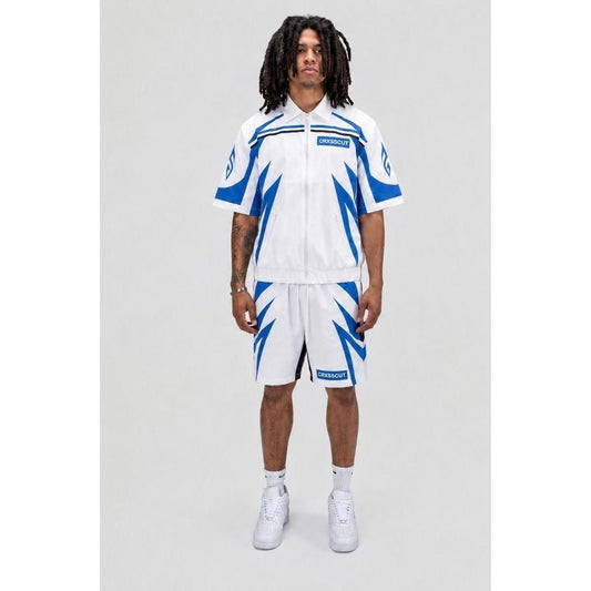 CrxssCut | Velocity Nylon Short Set - White/Blue