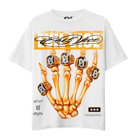Evil Vice | Rings Tee - White