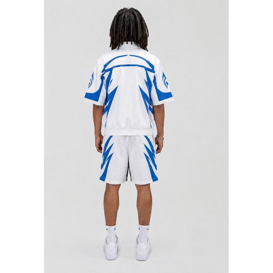 CrxssCut | Velocity Nylon Short Set - White/Blue