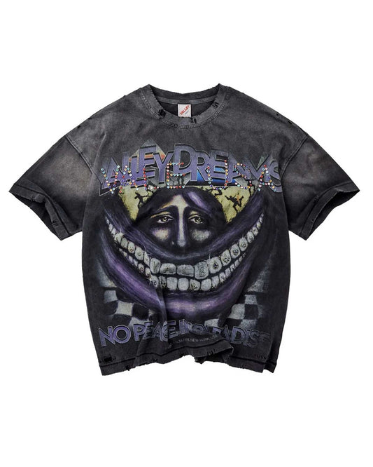 Vale | Smiley Face Tee - Black Wash