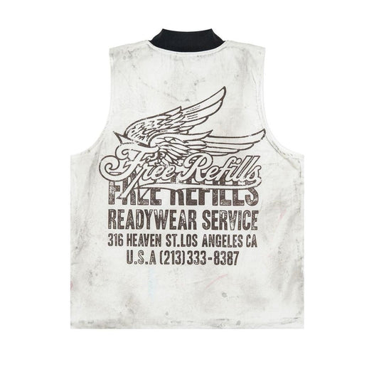 Free Refills | Service Grunge Vest Tee - Off White
